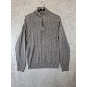 John Bartlett Consensus Mens Gray Quarter Zip Sweater Mock Neck Size Medium